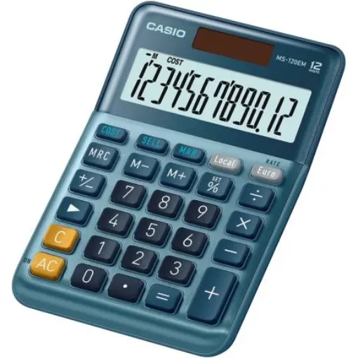 Casio MS-120EM Battery & Solar Powered Desktop Calculator - MS-120EM-WK-UP product image