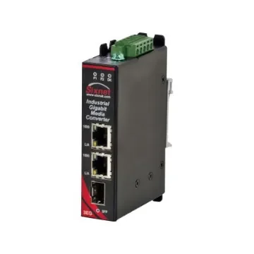 Red Lion RJ45 Media Converter, 10/100 Mbps, 1000 Mbps, Half/Full Duplex 80km - SLX-3EG-1SFP product image