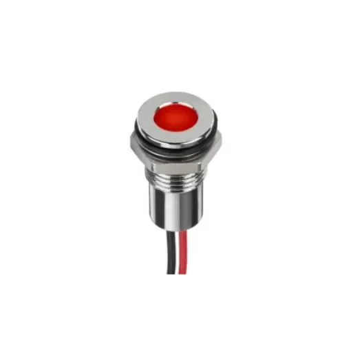 RS PRO Hyper Red Panel Mount Indicator, 24V dc, 8mm Mounting Hole Size, Lead Wires Termination, IP67 - 2208975 product image