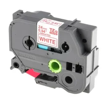 Brother Red on White Label Printer Tape, 8 m Length, 24 mm Width - TZe-252 product image