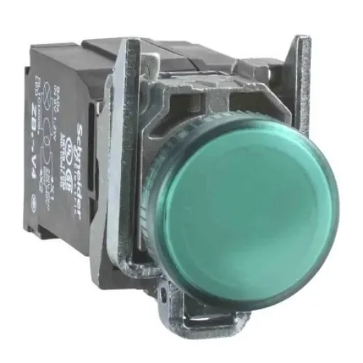 Schneider Electric, Harmony XB4 Green Universal LED Pilot Light Complete, 22mm Cutout, Round, 400V - XB4BV5B3 product image