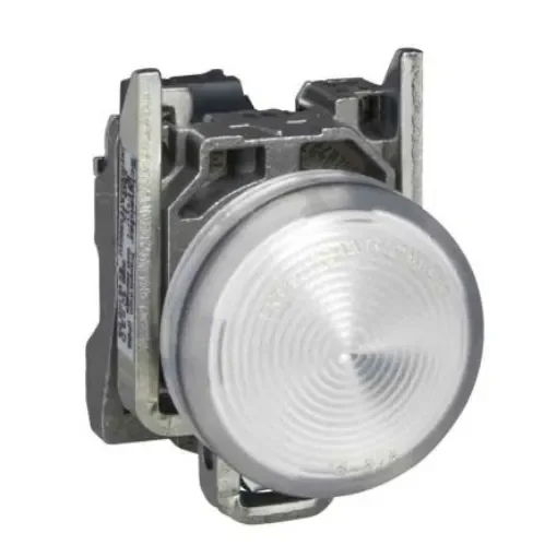 Schneider Electric, Harmony XB4 White LED Pilot Light Complete, 22mm Cutout, IP65, 24V - XB4BVB1EX product image