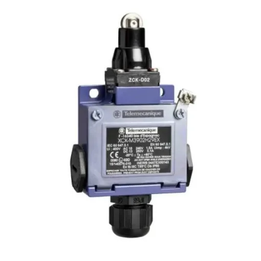 Telemecanique Sensors Roller Plunger Limit Switch, 2NC/1NO, IP66, 3P, Metal Housing, 400V ac Max, 6A Max - XCKM3902H29EX product image