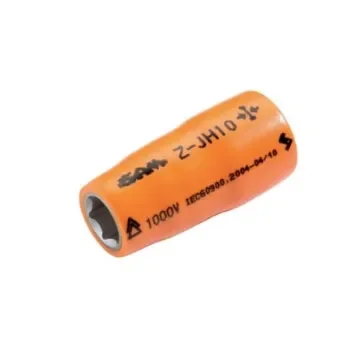 SAM 3/8 in Drive 21mm Insulated Standard Socket, 6 point, VDE/1000V, 47 mm Overall Length - ZJH-21 product image