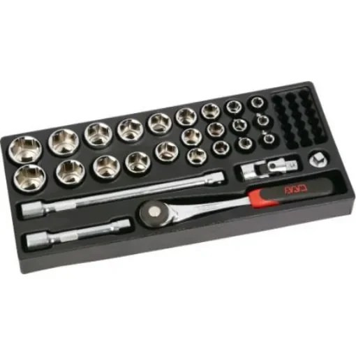 SAM 27-Piece Metric 1/2 in Standard Socket Set with Ratchet, 6 point - 75-SH27MM product image