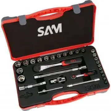 SAM 30-Piece Metric 1/2 in; 1/4 in Standard Socket Set with Ratchet, 6 point; 12 point - 75-SR30 product image