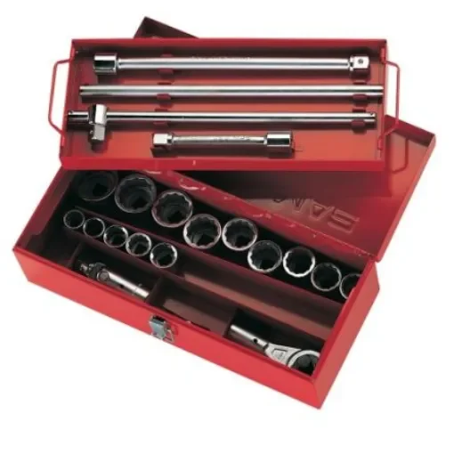 SAM 25-Piece Metric 3/4 in Standard Socket Set with Ratchet, 12 point - 78-C25 product image