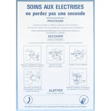 Electrical Safety Safety Poster, PP, French, 350 mm, 500mm - STF 428-350X500-B7527 product image