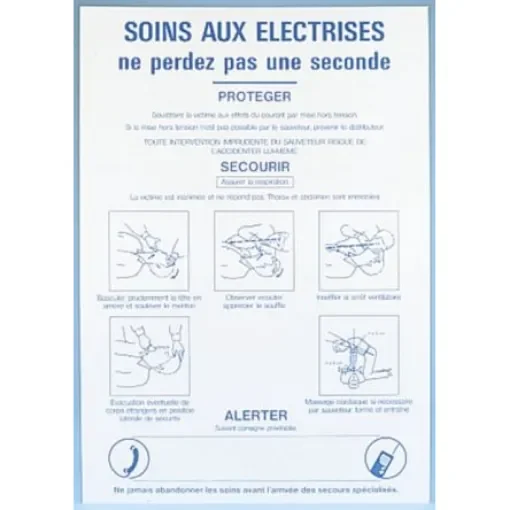 Electrical Safety Safety Poster, PP, French, 350 mm, 500mm - STF 428-350X500-B7527 product image