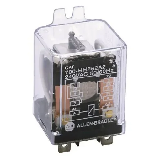 Allen Bradley Flange Mount Non-Latching Relay, 120V ac Coil, 25A Switching Current, DPDT - 700-HHF62A1 product image