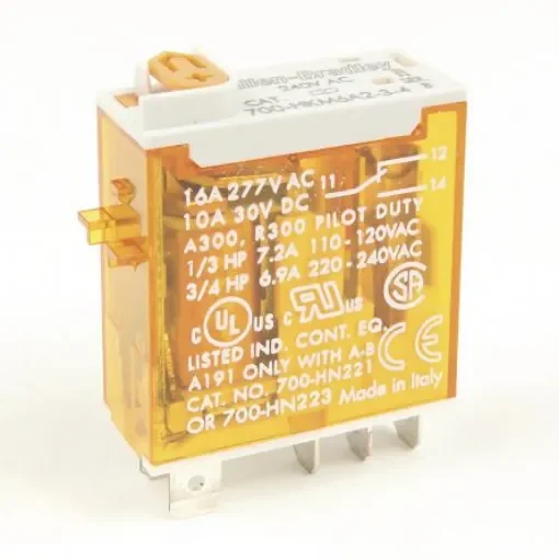 Allen Bradley Plug In Non-Latching Relay, 240V ac Coil, 16A Switching Current, SPDT - 700-HKM6A2 product image