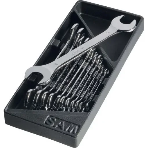 SAM 10-N Series Set of open-end wrench, 6 x 7mm, Metric, No, Double Ended, No - 10N-J12DM product image