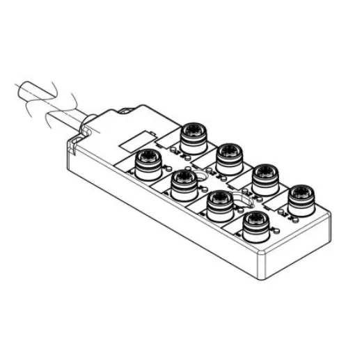 Brad from Molex 120119 Series Sensor Box, M12, 15m cable, 5 way, 8 port - 1202510030 product image