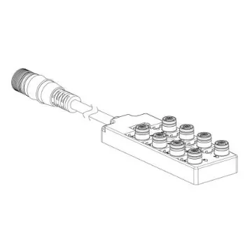 Brad from Molex 120119 Series Sensor Box, M12, 300mm cable, 5 way, 8 port - 1202510091 product image