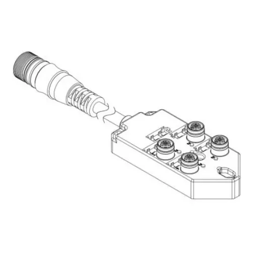 Brad from Molex 120119 Series Sensor Box, M12, 30mm cable, 5 way, 8 port - 1202510093 product image