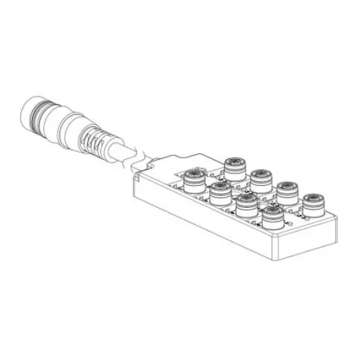 Brad from Molex 120119 Series Sensor Box, M12, 600mm cable, 5 way, 8 port - 1202510096 product image
