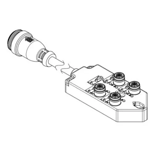 Brad from Molex 120119 Series Sensor Box, 5m cable, 5 way, 4 port - 1202510111 product image