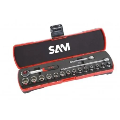 SAM 17-Piece Imperial 1/4 in Standard Socket Set with Ratchet, 6 point - 73-CRDH-18 product image