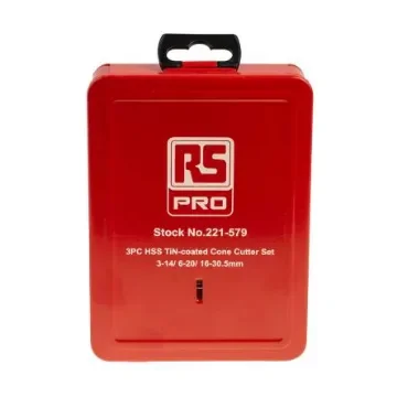RS PRO 3-Piece Step Drill Bit Set for Metal, 30in Max, 3mm Min, HSS Bits - 221579 product image