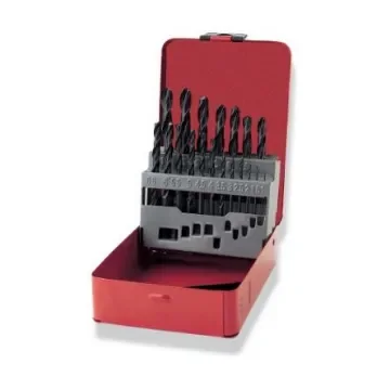 SAM 19-Piece Twist Drill Bit Set for Metal, 10mm Max, 1mm Min, High Speed Steel Bits - F1-C19 product image