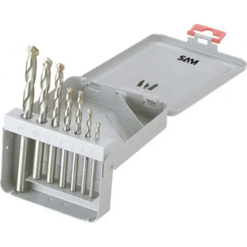 SAM 7-Piece Twist Drill Bit Set for Metal, 12mm Max, 4mm Min, High Speed Steel Bits - FC1-C7 product image
