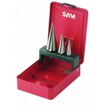 SAM 3-Piece Step Drill Bit Set for Metal, 30mm Max, 4mm Min, High Speed Steel Bits - FEL-3J product image