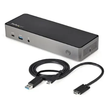 StarTech.com Triple Monitor 4K USB-C Docking Station with DisplayPort, HDMI - 6 x USB ports, USB A, USB C - DK31C3HDPDUE product image