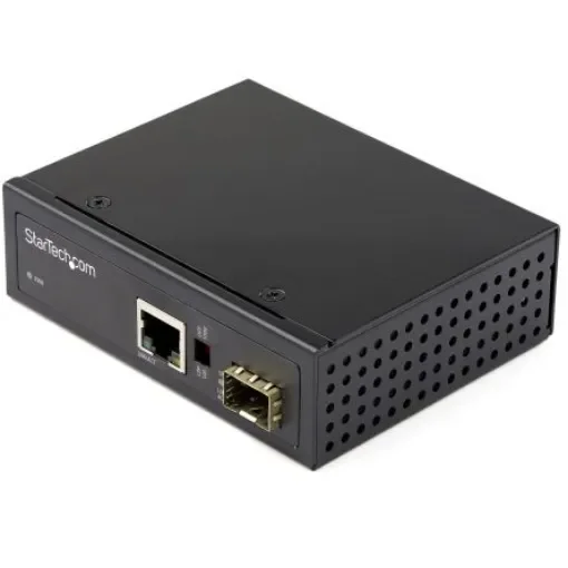 StarTech.com RJ45, SFP Ethernet Media Converter, Single Mode, 10 Mbps, 100 Mbps, 1000 Mbps, Full Duplex - IMC1GSFP product image