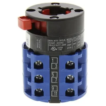 Kraus & Naimer, 3P 3 Position 60° Double Throw Cam Switch, 20A - CA10.A216/GBA001.*FT product image