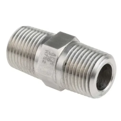 RS PRO Stainless Steel Pipe Fitting Hexagon Nipple Joint, Male NPT 1/2in x Male NPT 1/2in - 2226636 product image