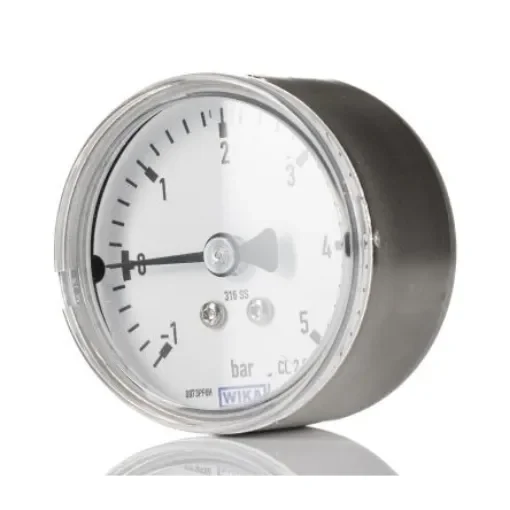WIKA G 1/4 Analogue Pressure Gauge 5bar Back Entry 50mm Outside Diameter - 7783928 product image