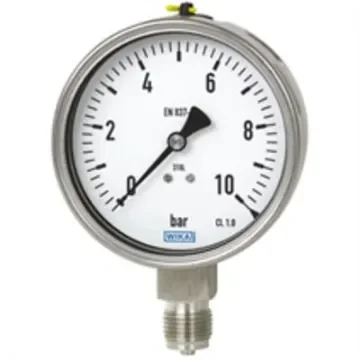 WIKA NPT 1/2 Analogue Pressure Gauge 60bar Bottom Entry 100mm Outside Diameter - 9021159 product image