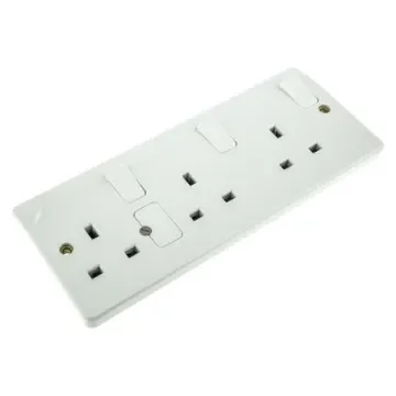 MK Electric Logic Plus White 3 Gang Plug Socket, 2 Poles, 13A, Type G - British, Indoor Use - K2737 WHI product image