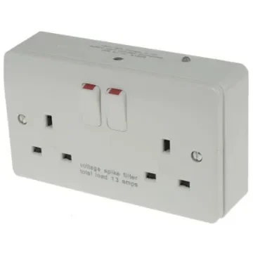 MK Electric Logic Plus White 2 Gang Plug Socket, 2 Poles, 13A, Type G - British, Indoor Use - K1816 WHI product image