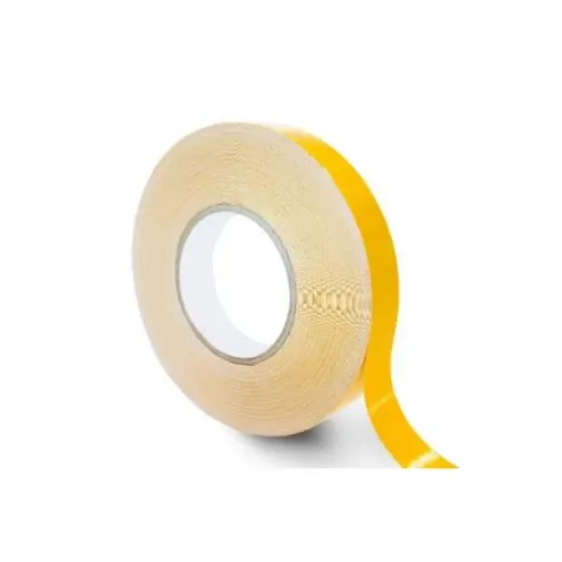 RS PRO F30 Yellow Double Sided Polyester Tape, 0.245mm Thick, PVC Backing, 50mm x 50m - 2231094 product image