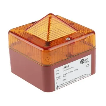 e2s L101X Series Amber Flashing Beacon, 230 V ac, Surface Mount, Xenon Bulb, IP66 - L101XAC230BR/A product image