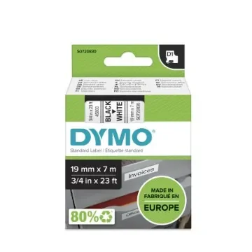 Dymo Black on White Label Printer Tape, 7 m Length, 19 mm Width - S0720830 product image