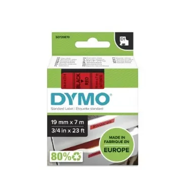 Dymo Black on Red Label Printer Tape, 7 m Length, 19 mm Width - S0720870 product image