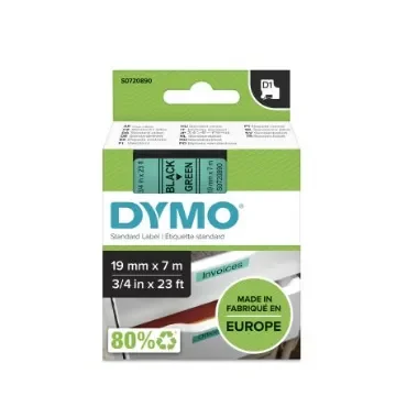 Dymo Black on Green Label Printer Tape, 7 m Length, 19 mm Width - S0720890 product image