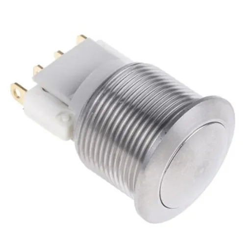APEM Push Button Switch, Momentary, Panel Mount, 19.2mm Cutout, SPDT, 125/250V ac, IP65 - AV19LB407 product image