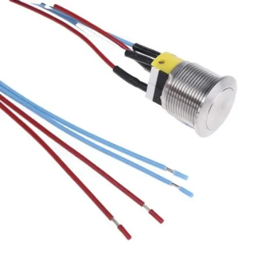 APEM Push Button Switch, Momentary, Panel Mount, 19.2mm Cutout, SPDT, 125/250V ac, IP65 - AV19LP40904 product image