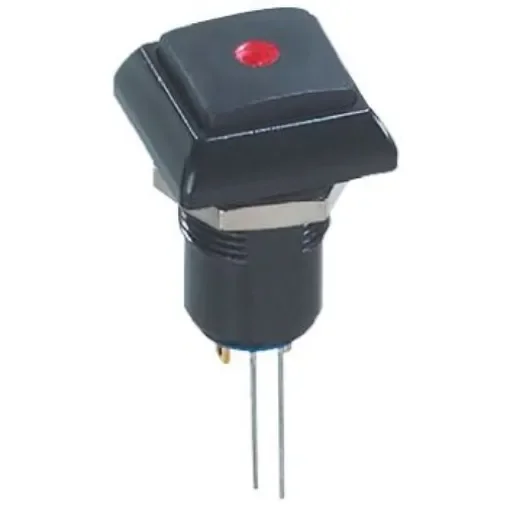 APEM Illuminated Push Button Switch, Latching, Panel Mount, 12mm Cutout, Red LED, 48V ac, IP67 - IPC1SAD2LOS product image