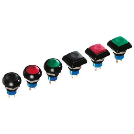 APEM Push Button Switch, Momentary, Panel Mount, 12.9mm Cutout, SPDT, 24V dc, IP67 - IPC5SAD7/1 product image