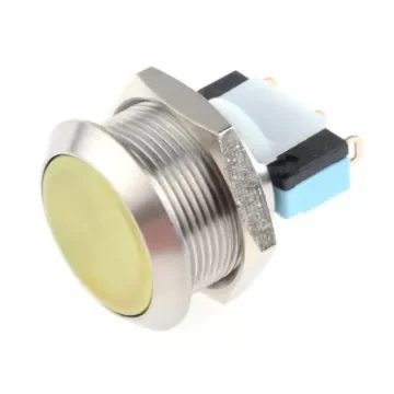APEM Push Button Switch, Momentary, Panel Mount, 19.2mm Cutout, SPDT, 250V ac, IP65 - AV22LC432 product image