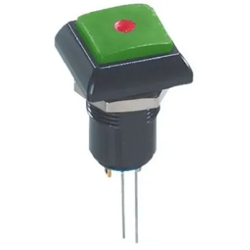 APEM Illuminated Push Button Switch, Latching, Panel Mount, 12mm Cutout, Red LED, 48V ac, IP67 - IPC1SAD3L0S product image