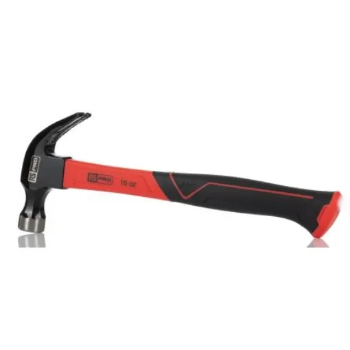 RS PRO Carbon Steel Claw Hammer with Fibreglass Handle, 450g - 2242251 product image