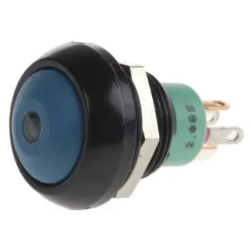 APEM Illuminated Push Button Switch, Momentary, Panel Mount, 13.6mm Cutout, SPST, Green LED, 28V dc, IP67 - IPR3SAD1L0G product image