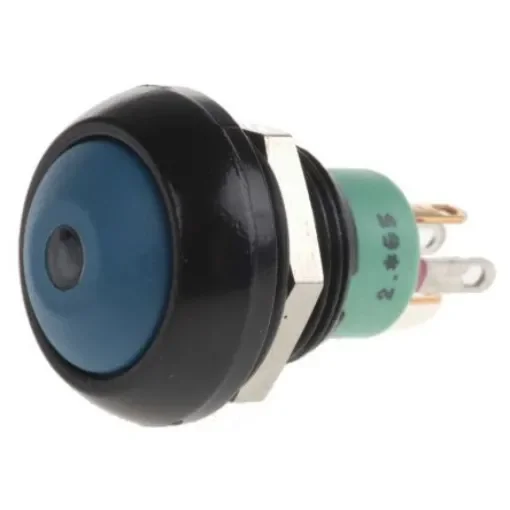 APEM Illuminated Push Button Switch, Momentary, Panel Mount, 13.6mm Cutout, SPST, Green LED, 28V dc, IP67 - IPR3SAD1L0G product image