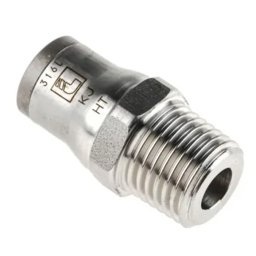 Legris LF3800 Series Straight Threaded Adaptor, R 1/4 Male to Push In 8 mm, Threaded-to-Tube Connection Style - 3805 08 13 product image