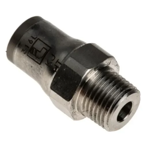 Legris LF3800 Series Straight Threaded Adaptor, R 1/8 Male to Push In 6 mm, Threaded-to-Tube Connection Style - 3805 06 10 product image